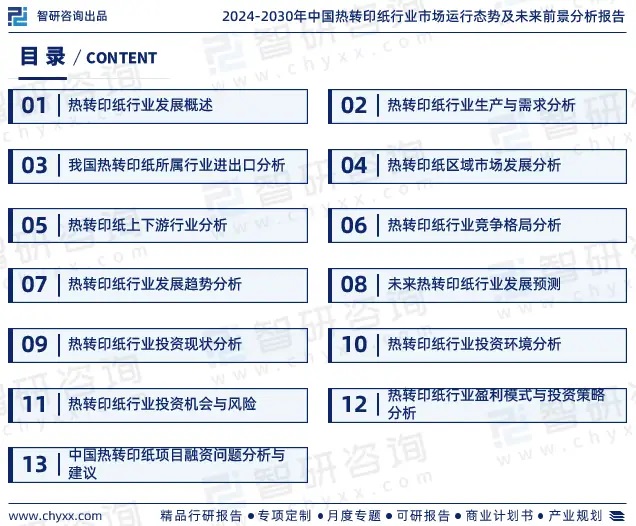 2024年中國熱轉印紙行業(yè)市場全景調查、投資策略研究報告 